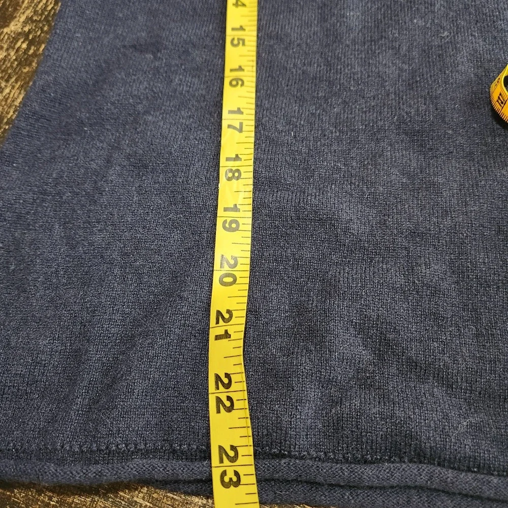 Lafayette 148 Sweater 100% Cashmere Women's Large Turtleneck Navy Blue